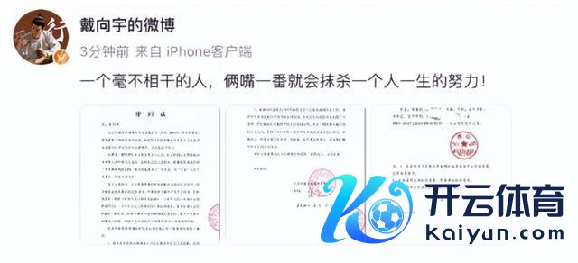 戴向宇回报张昊唯说念歉无奈又心酸 现责任已一说念叫停!