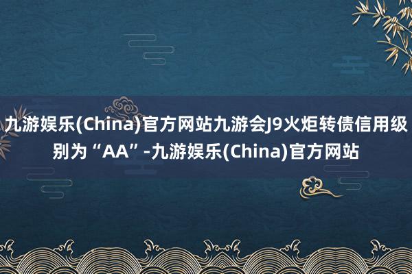 九游娱乐(China)官方网站九游会J9火炬转债信用级别为“AA”-九游娱乐(China)官方网站