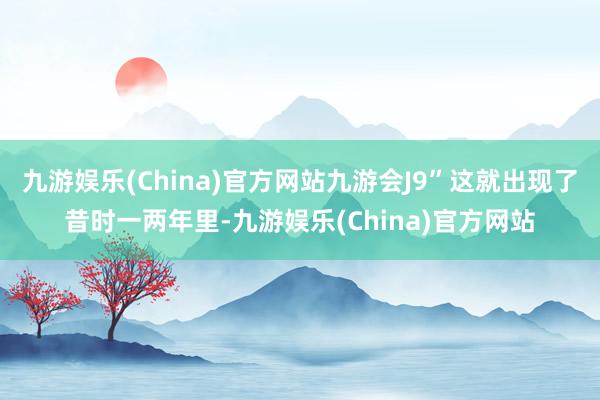 九游娱乐(China)官方网站九游会J9”这就出现了昔时一两年里-九游娱乐(China)官方网站