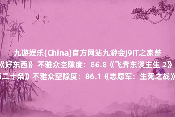 九游娱乐(China)官方网站九游会J9IT之家整理完好意思榜单如下：《好东西》 不雅众空隙度：86.8《飞奔东谈主生 2》 不雅众空隙度：86.2《第二十条》不雅众空隙度：86.1《志愿军：生死之战》 不雅众空隙度：86.0《热辣滚热》 不雅众空隙度：85.9《抓娃娃》 不雅众空隙度：85.8《雄狮少年 2》 不雅众空隙度：85.5《熊出没・逆转时空》不雅众空隙度：85.5《小小的我》 不雅众空